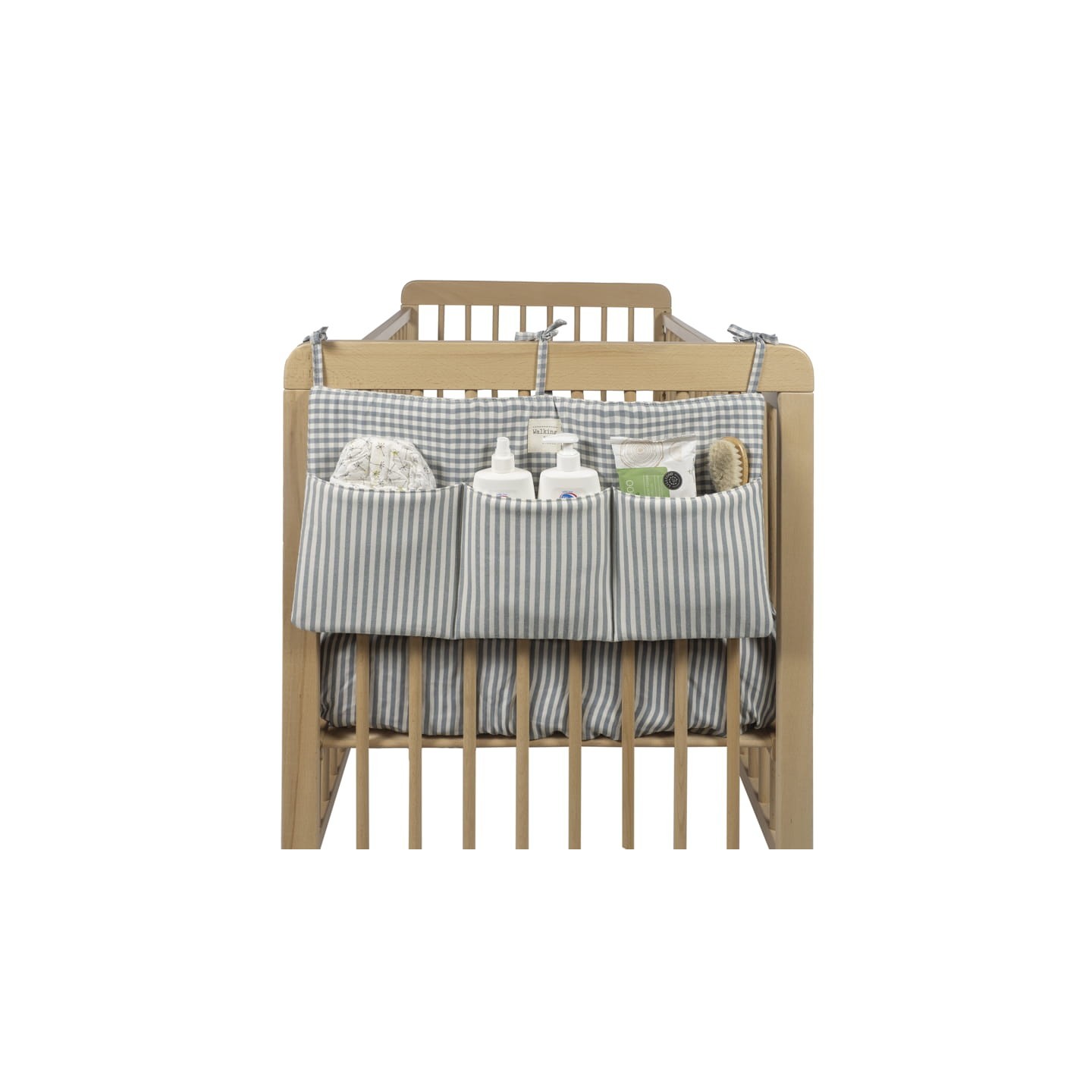 Organizador Cuna Praliné Vichy/Rayas Matcha