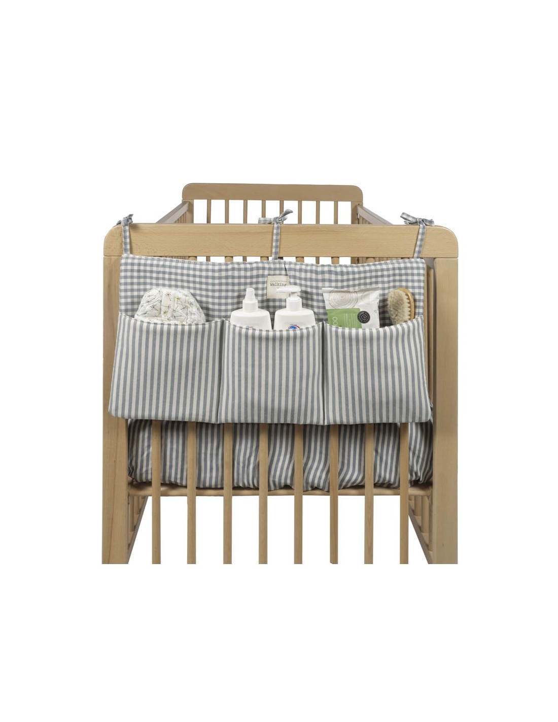 Organizador Cuna Praliné Vichy/Rayas Matcha