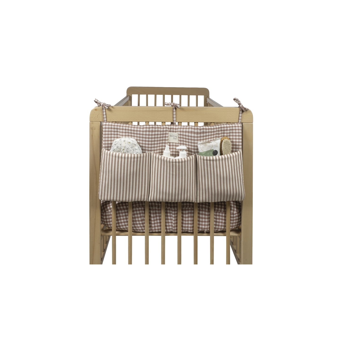 Organizador Cuna Praliné Vichy/Rayas Moka