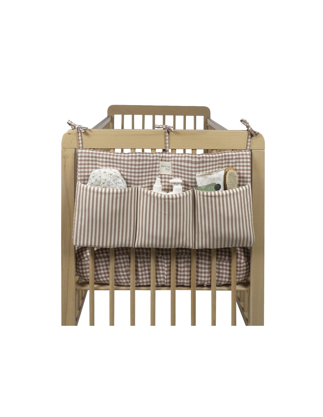 Organizador Cuna Praliné Vichy/Rayas Moka