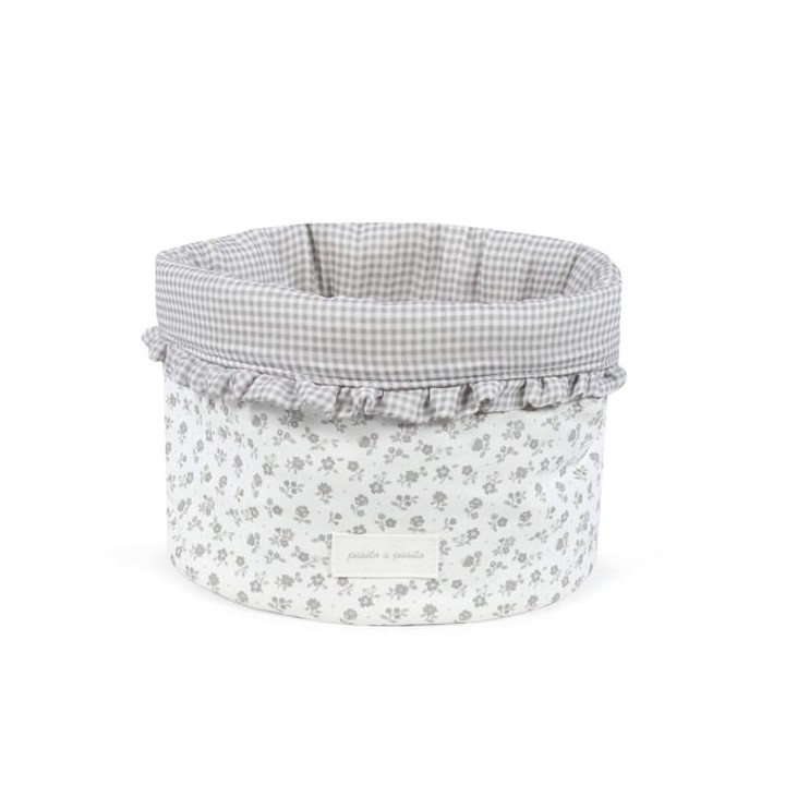 Cestito Home Little Bloom Flor Gris