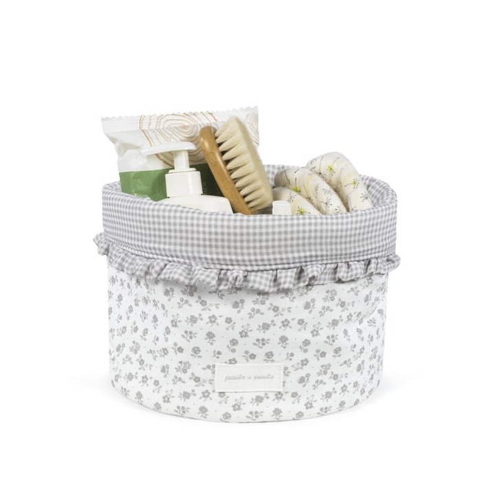 Cestito Home Little Bloom Flor Gris