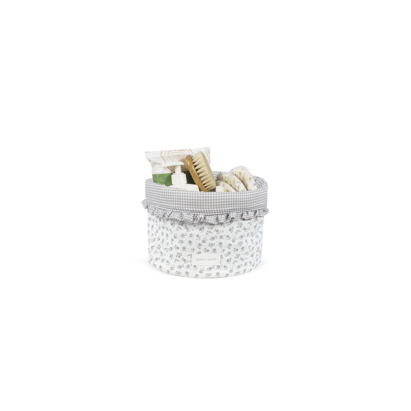 Cestito Home Little Bloom Flor Gris