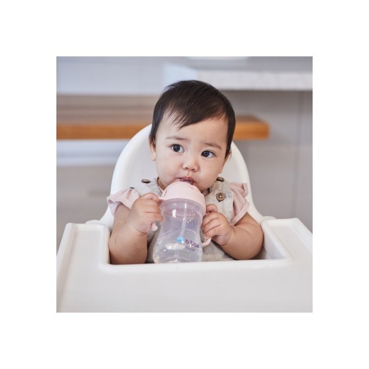 Taza con pajita flexible con pesa - Blush