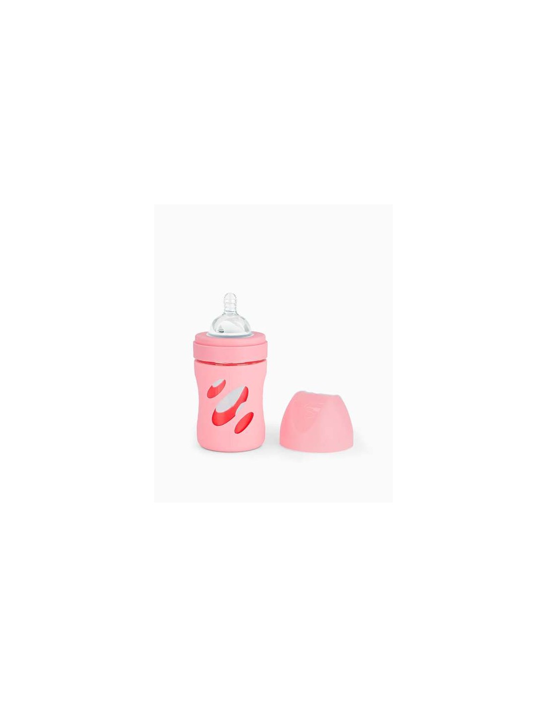 Biberón de Cristal Anticólicos Rosa 180 ml