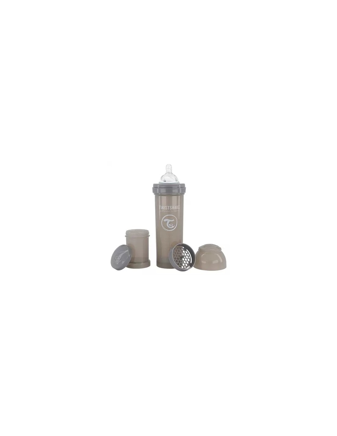 Biberon Twistshake 330 ml Gris Pastel