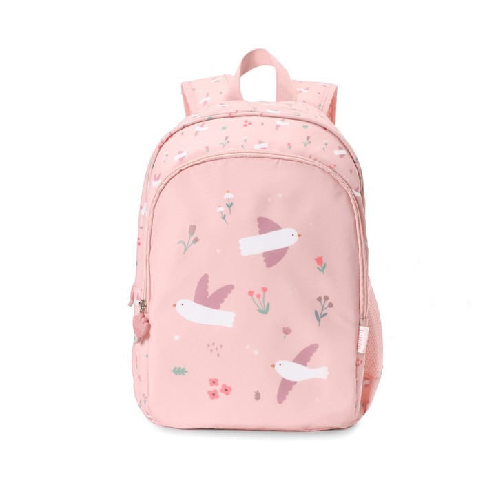 Mochila Mediana Blossom Birds + Llavero Tutete