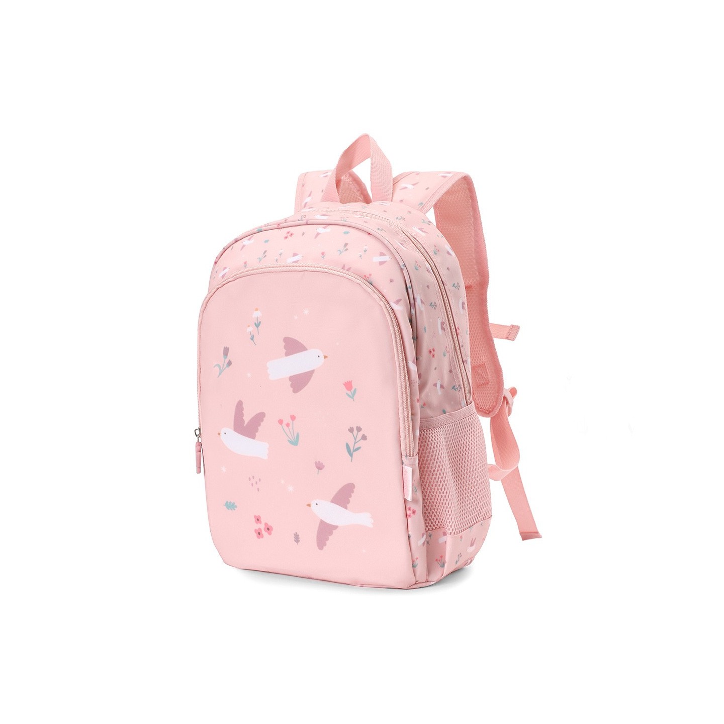 Mochila Mediana Blossom Birds + Llavero Tutete
