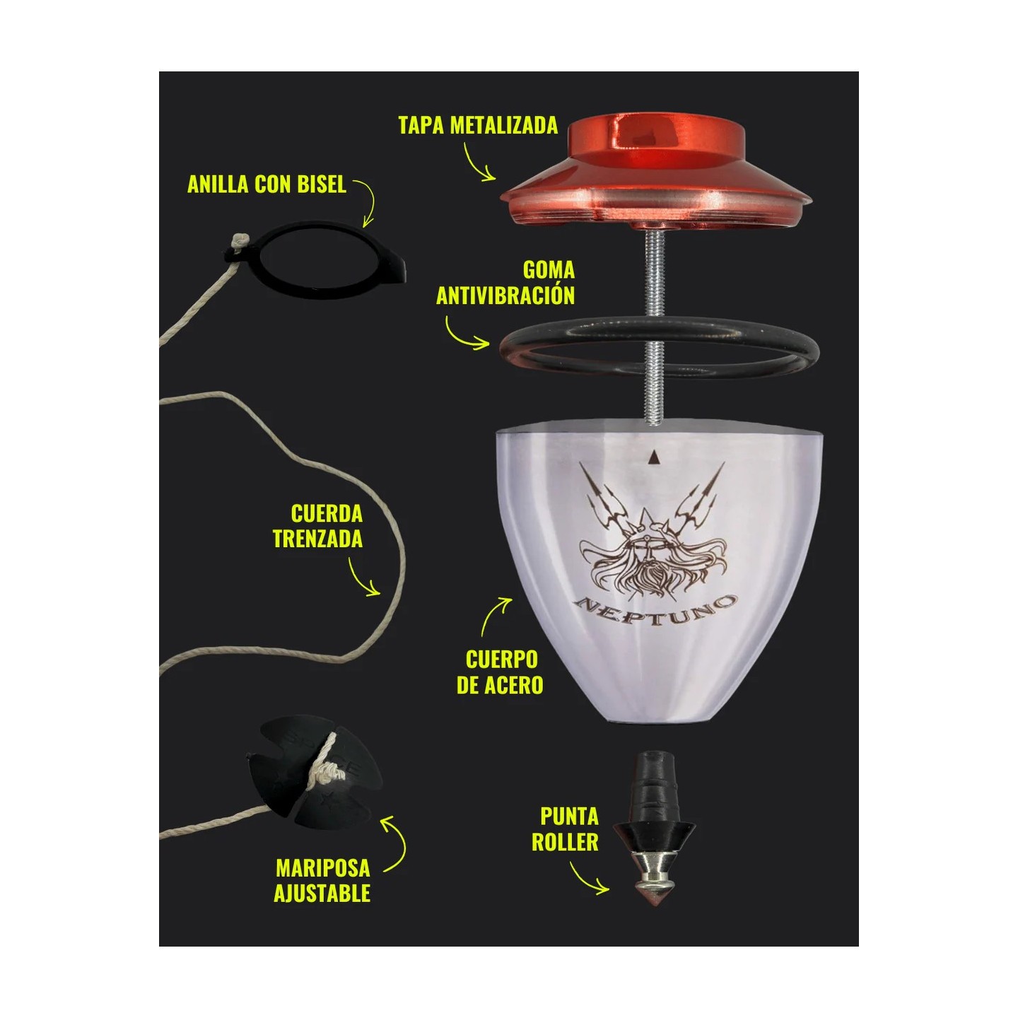 Trompo de Metal Neptuno Roller