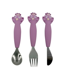 Set Cubiertos Silicona Trixie Pavo Real