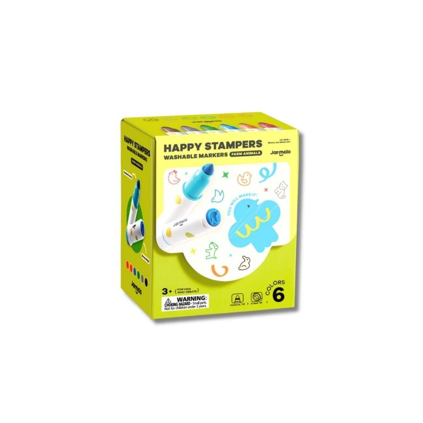 Rotuladores lavables con sello de Animales 12uds
