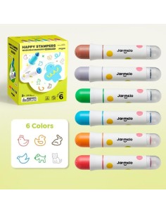 Rotuladores lavables con sello de Animales 12uds 2