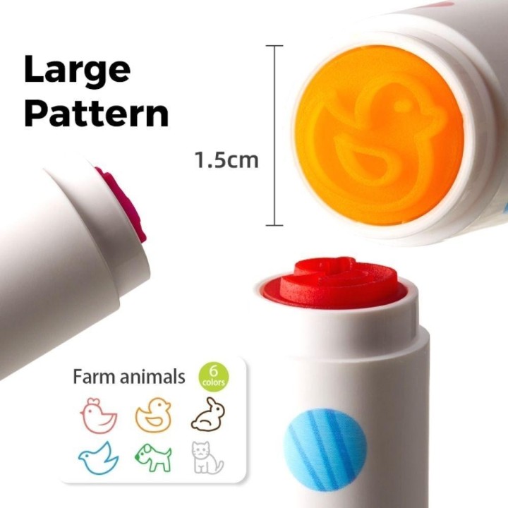 Rotuladores lavables con sello de Animales 12uds