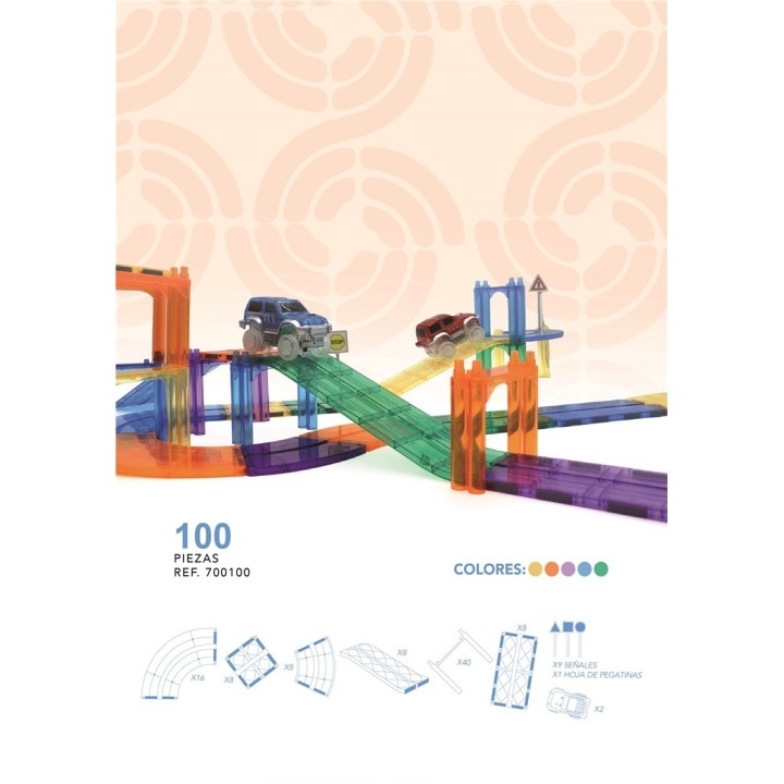 Nomic Pista de Carreras Magnética Vroom 100 Piezas