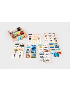 Caja con 90 fichas de madera para contar historias