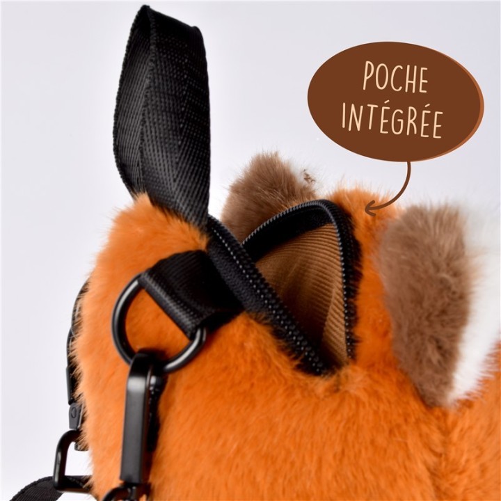 Mochila Peluche Panda Rojo 28 cms
