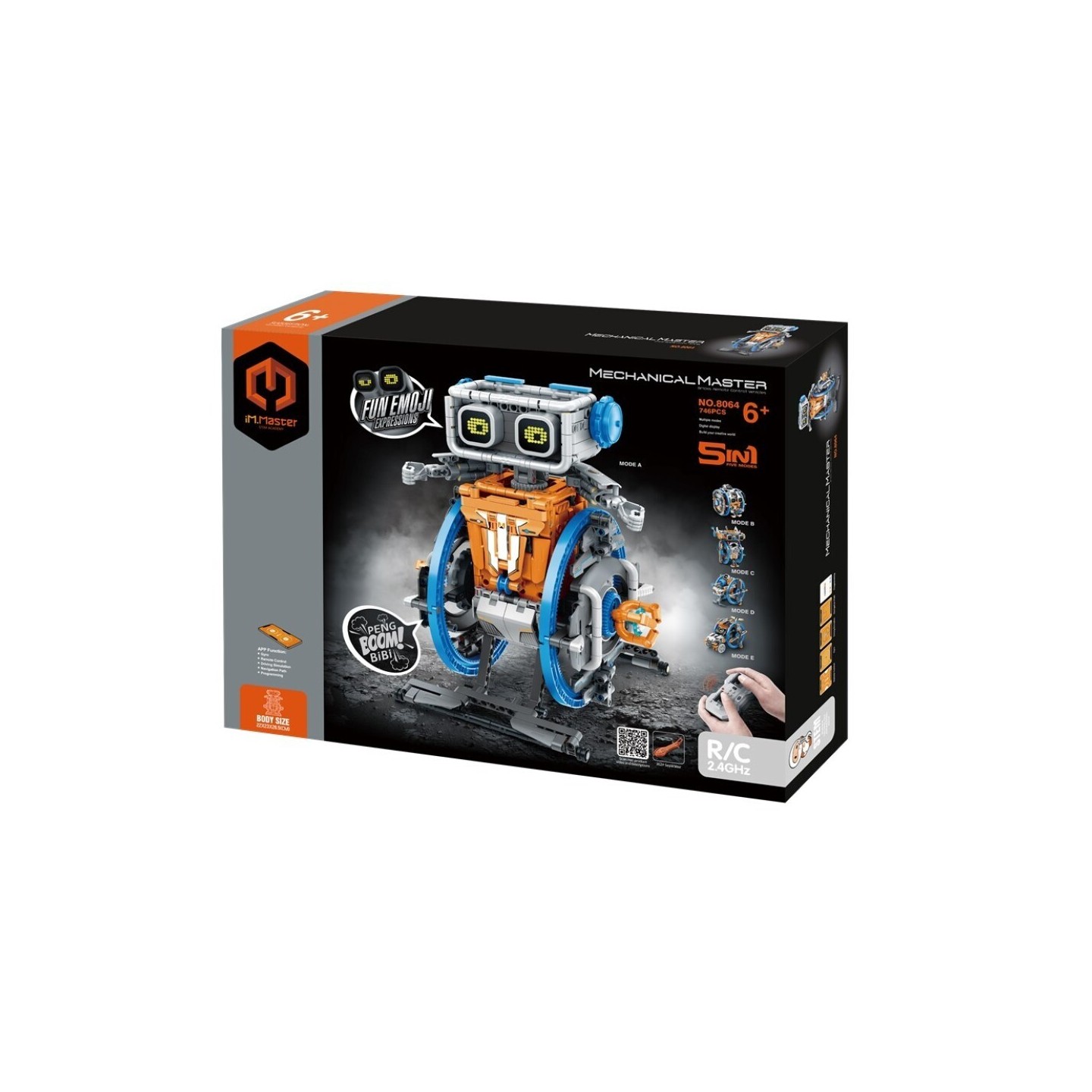 iMMaster Robot Radiocontrol Azul y Naranja 5 en 1 - 746 Piezas