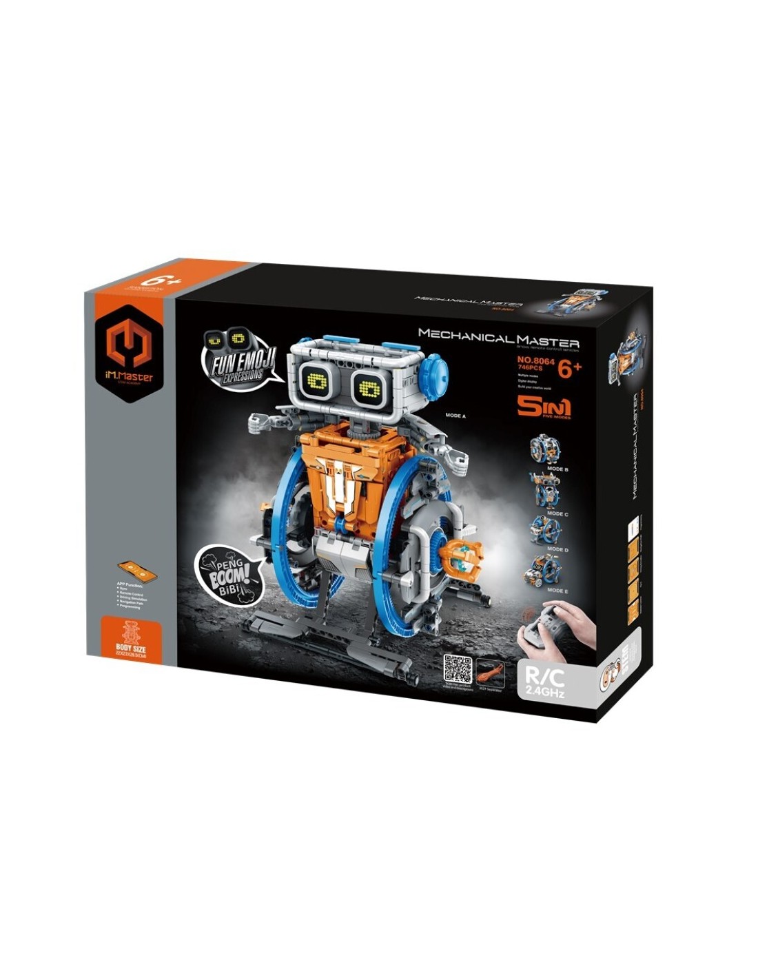 iMMaster Robot Radiocontrol Azul y Naranja 5 en 1 - 746 Piezas