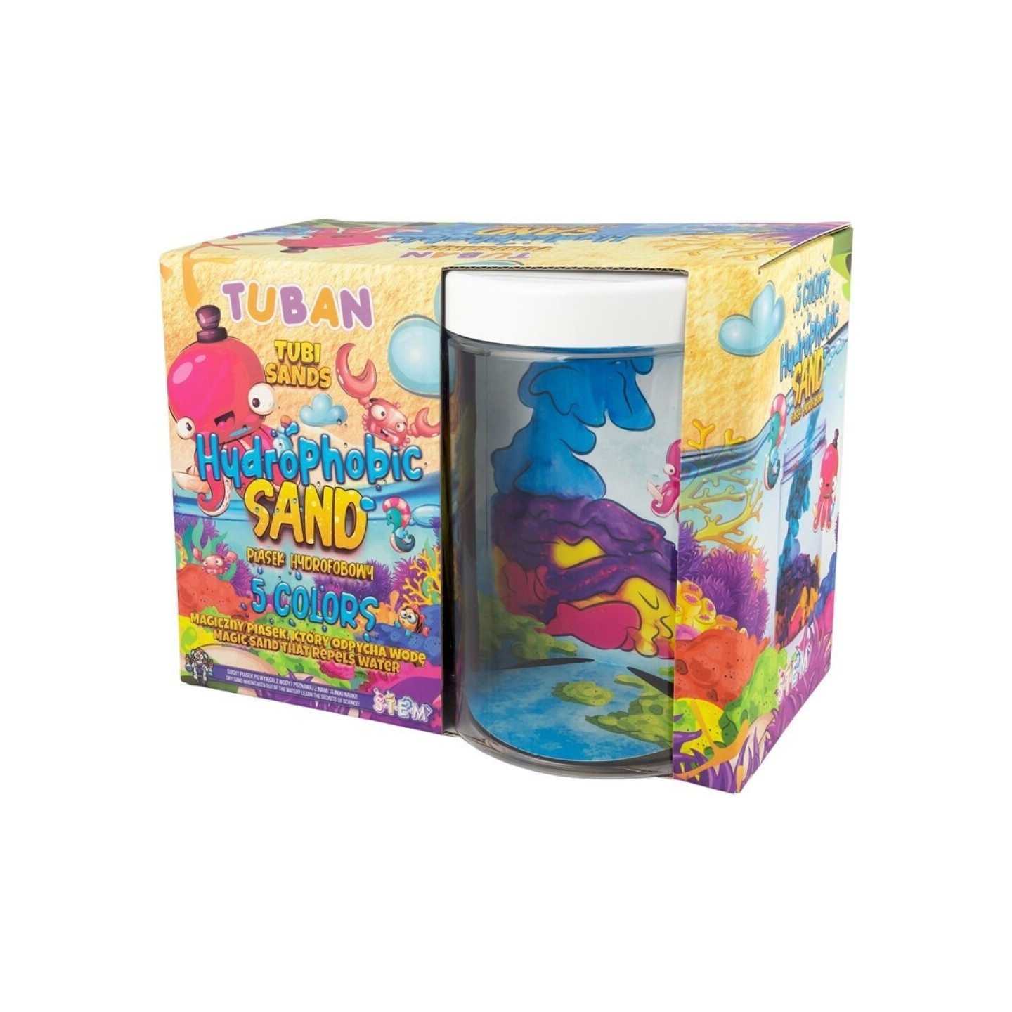 Kit de Arena Hidrofóbica con Acuario (5 Colores)