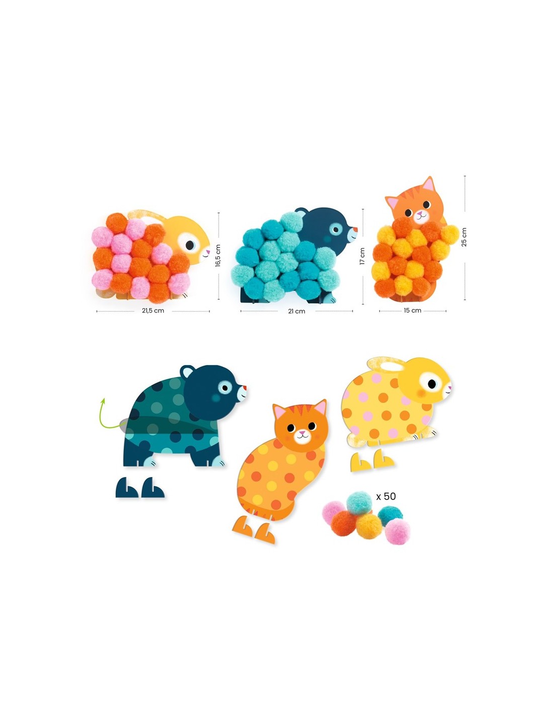 Collage de pompones Animales