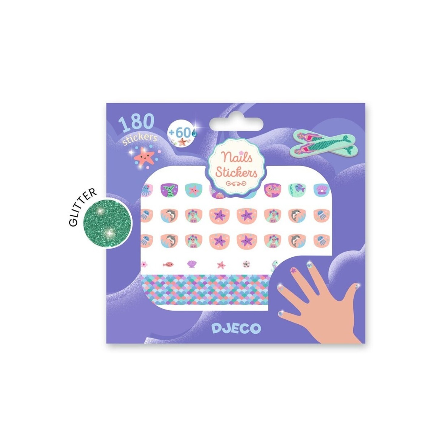 Adhesivos para uñas Purpurina Delicadeza Marina