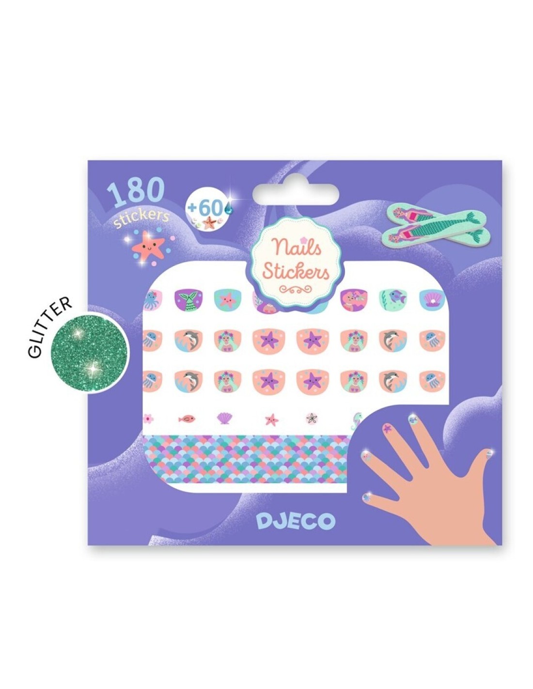 Adhesivos para uñas Purpurina Delicadeza Marina