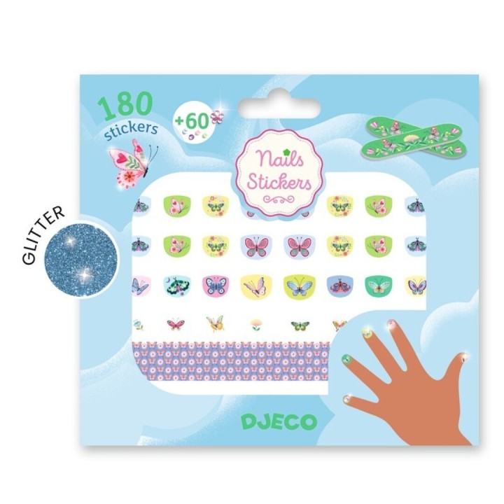 Adhesivos para uñas Purpurina Mariposas