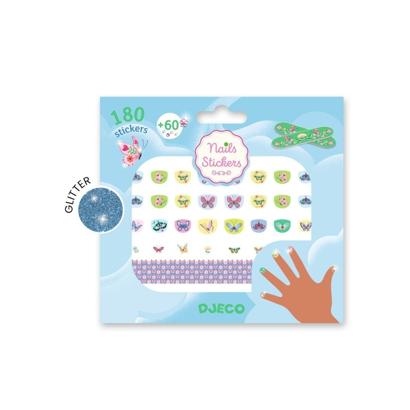 Adhesivos para uñas Purpurina Mariposas