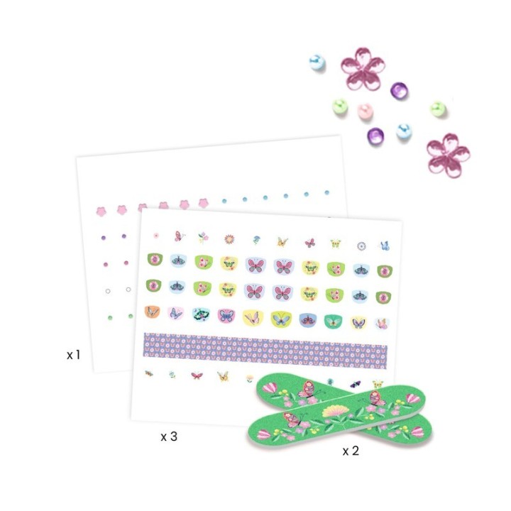 Adhesivos para uñas Purpurina Mariposas