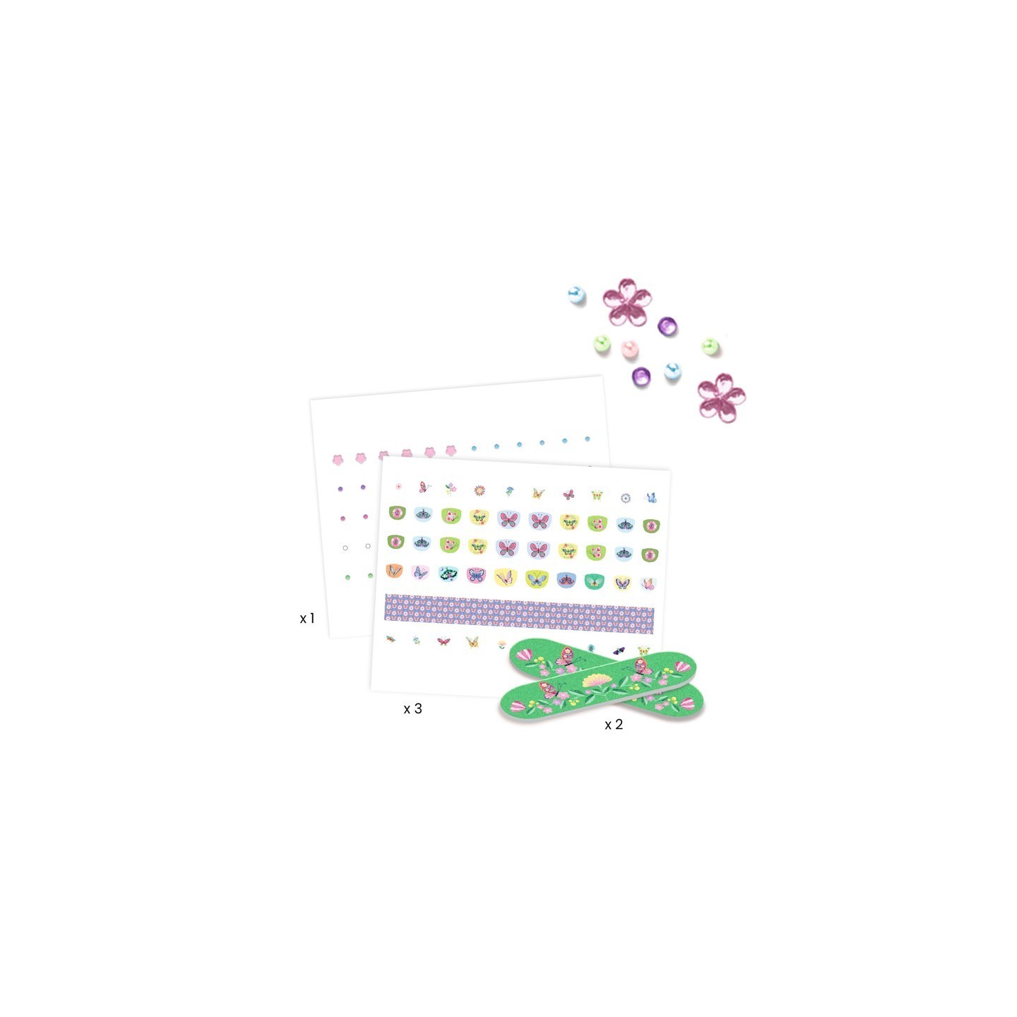 Adhesivos para uñas Purpurina Mariposas
