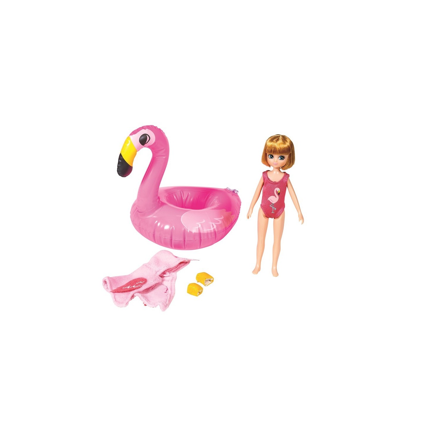 Muñeca Lottie en la Piscina