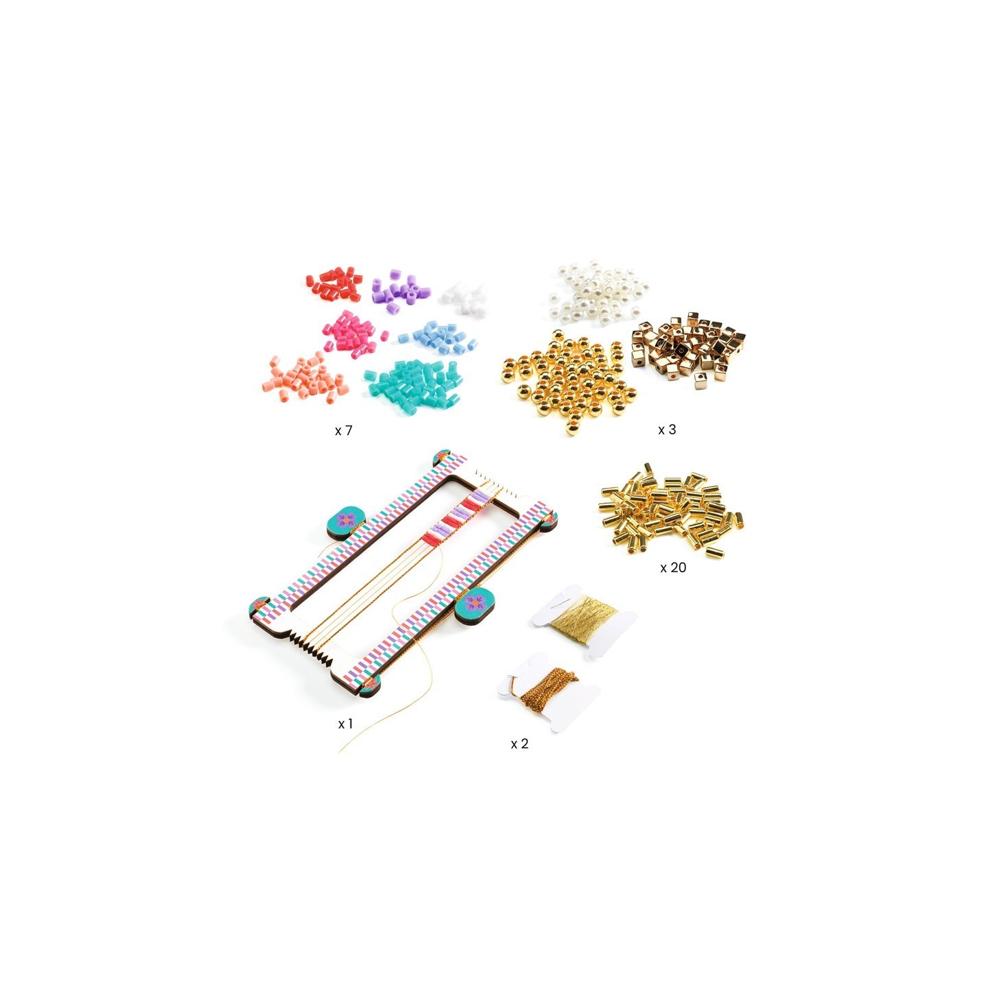 Set Pulseras con Telar y Cuentas
