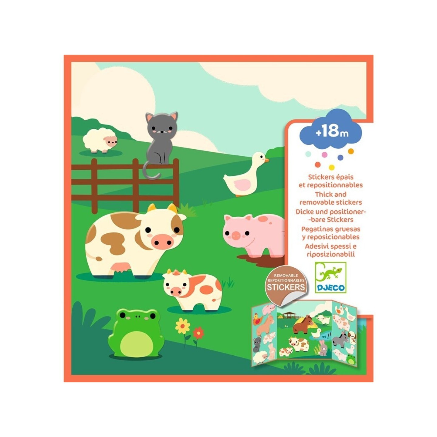 Pegatinas Reposicionables Los Animales de la Granja