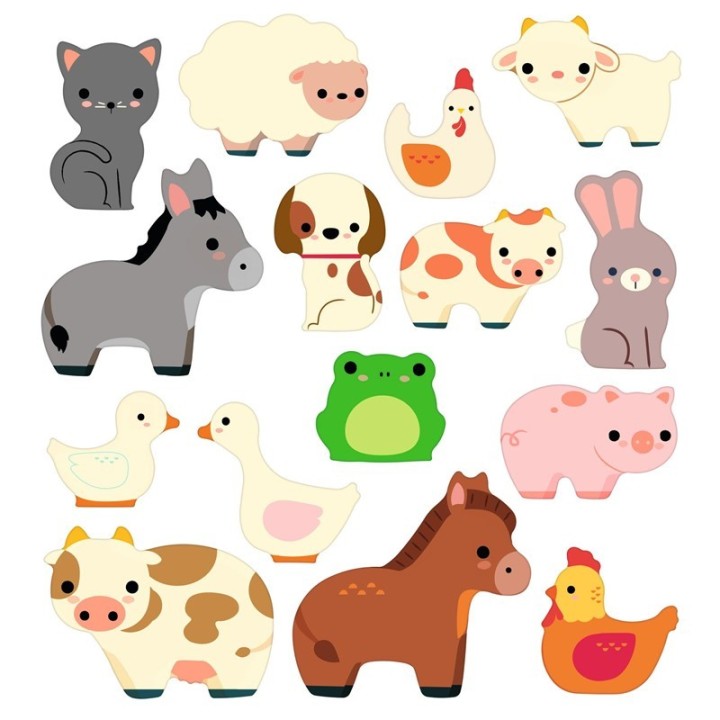Pegatinas Reposicionables Los Animales de la Granja