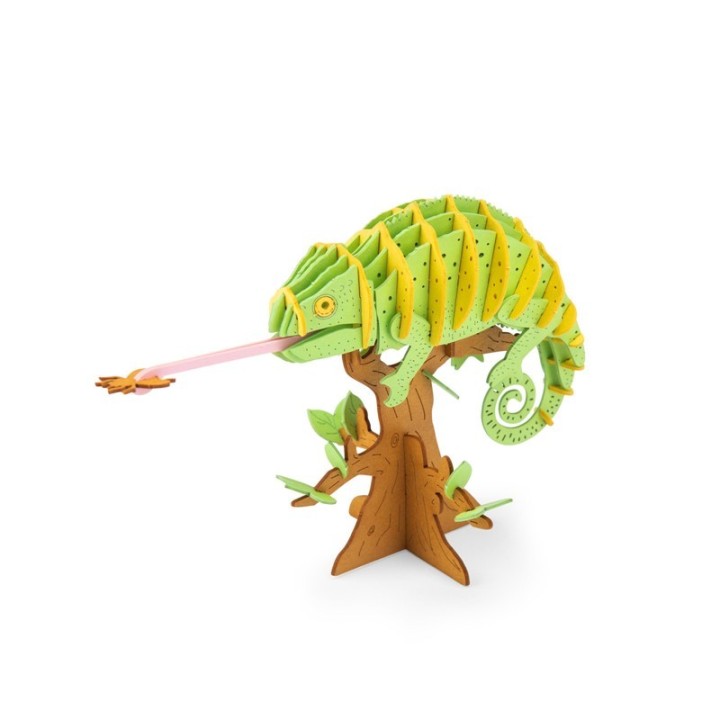 Puzle 3D Tout Autour Camaleón