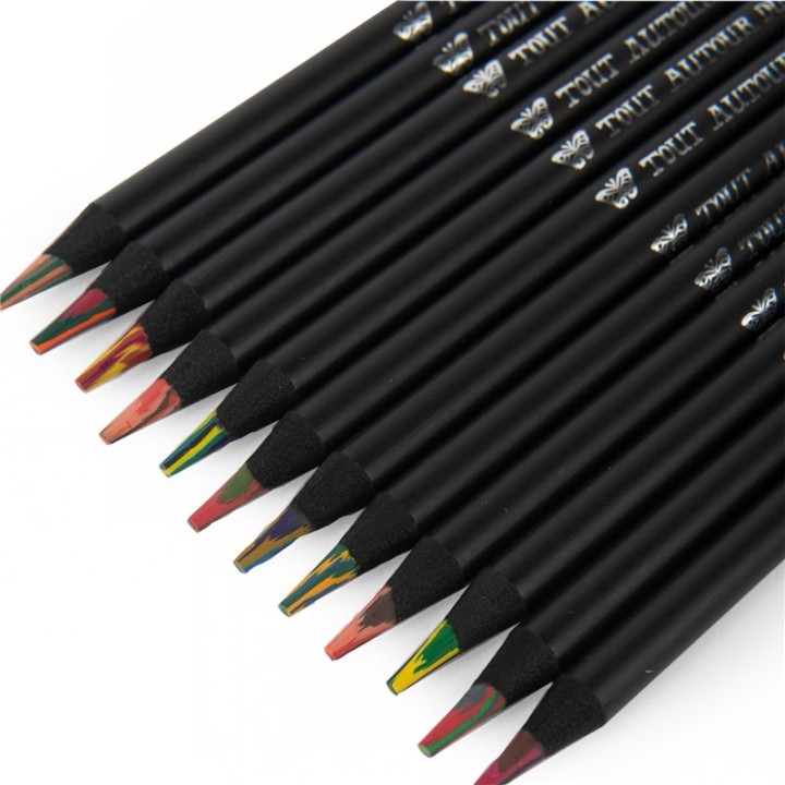 12 Lápices Multicolores Tout Autour