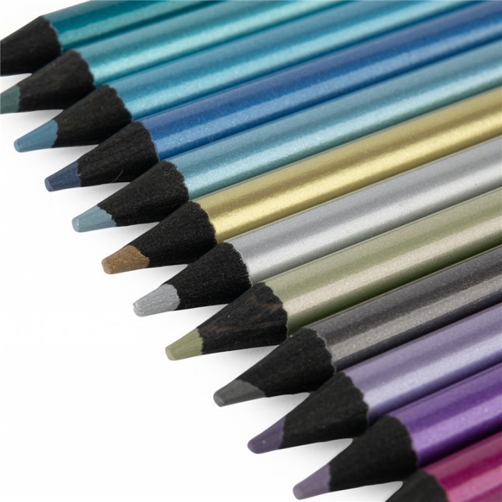 12 Lápices Colores Metalizados Cometes Filantes