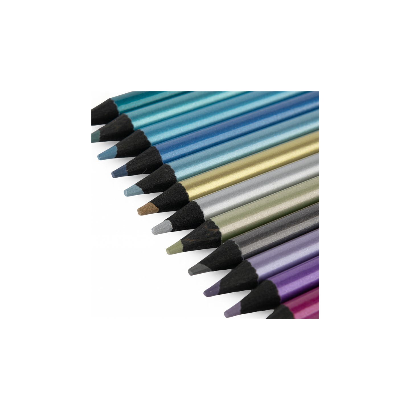 12 Lápices Colores Metalizados Cometes Filantes