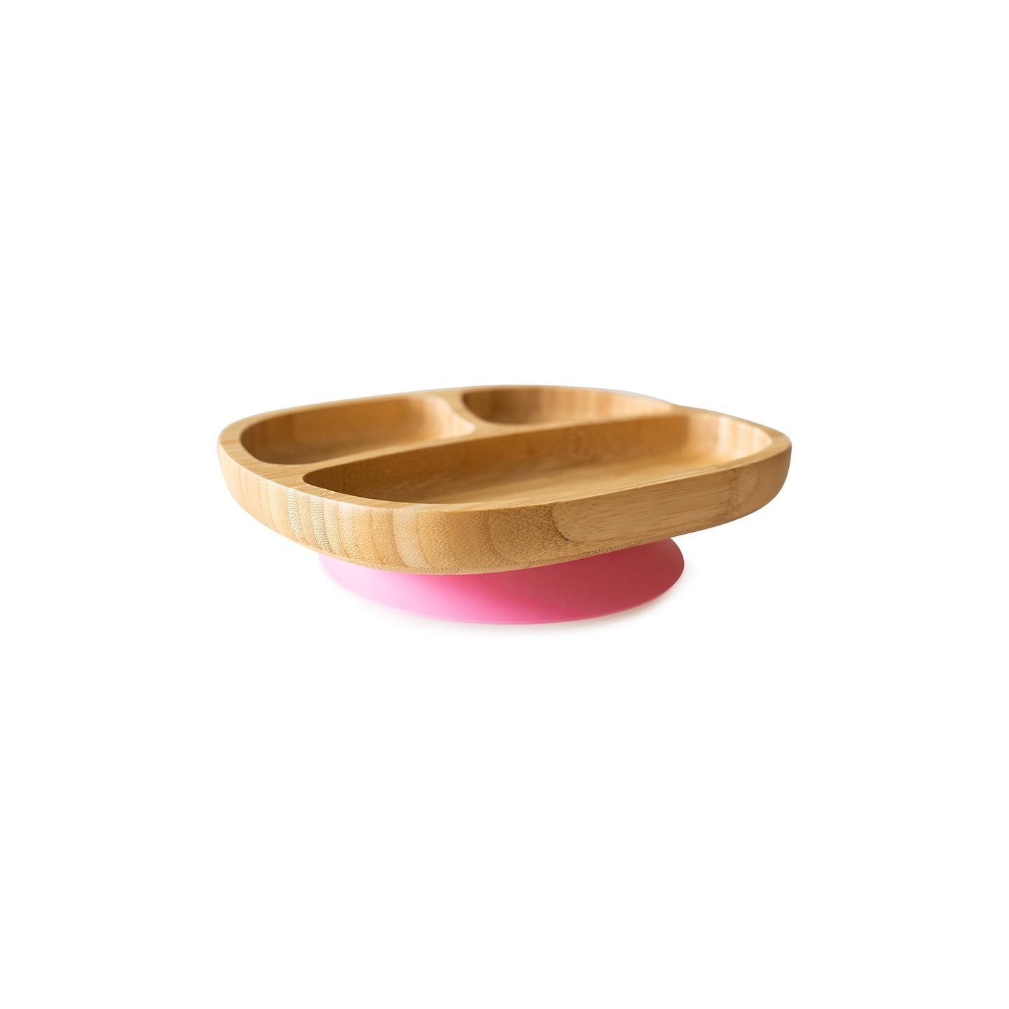 Plato Bambu con Ventosa Toddler Rosa Eco