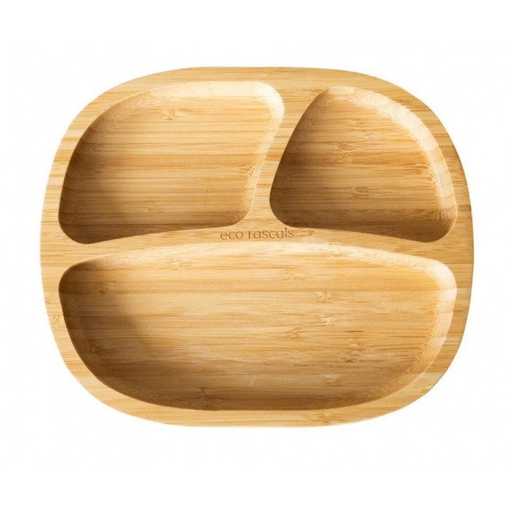 Plato Bambu con Ventosa Toddler Rosa Eco