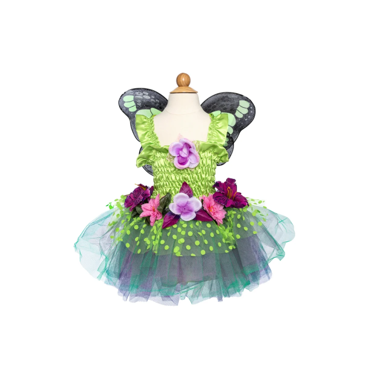 Vestido Fairy Blooms Deluxe con Alas Verde 5-6 Años