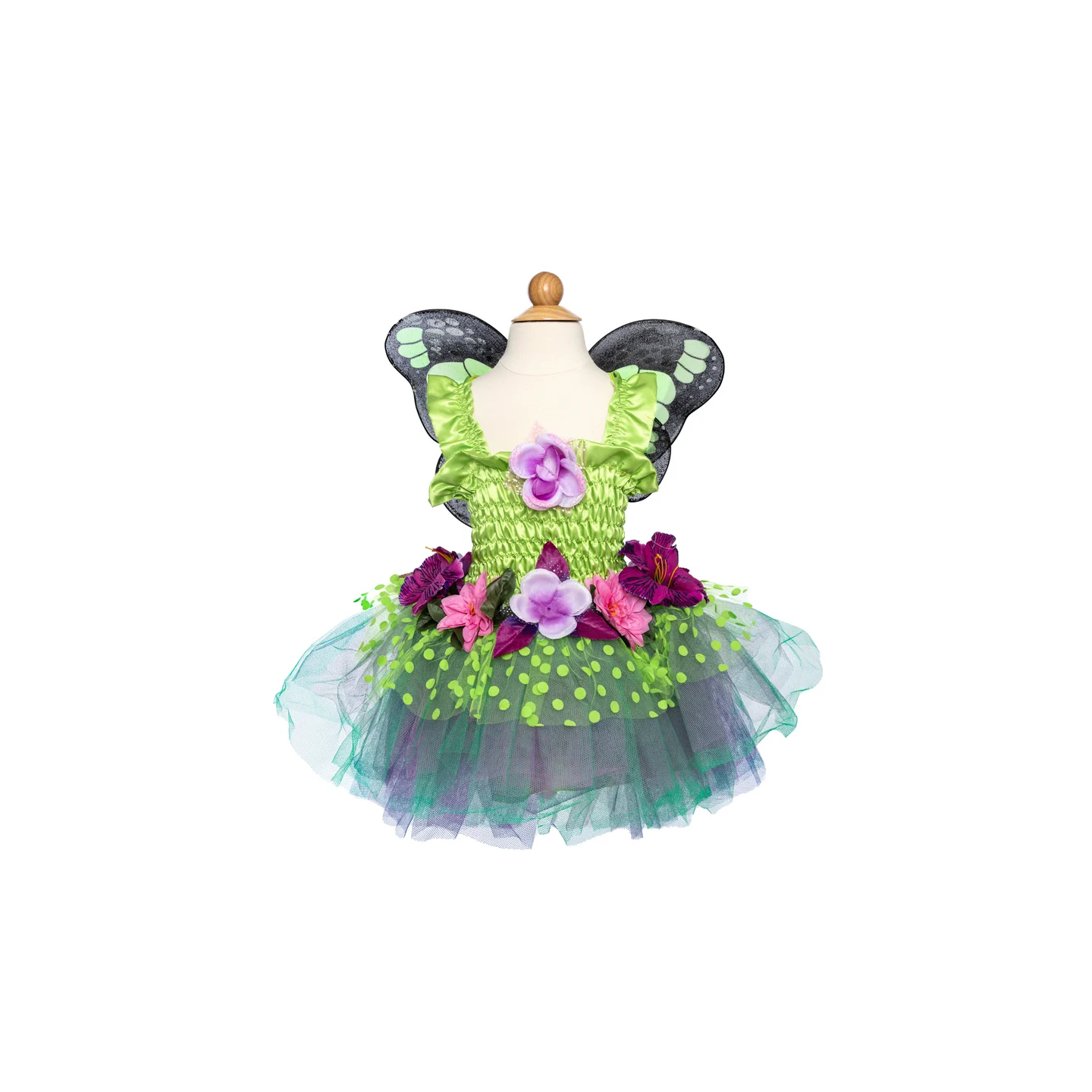 Vestido Fairy Blooms Deluxe con Alas Verde 5-6 Años