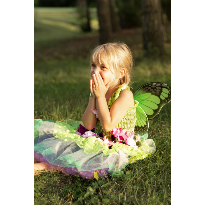 Vestido Fairy Blooms Deluxe con Alas Verde 5-6 Años