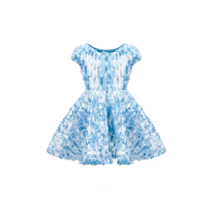Vestido Sequins Concert Queen Azul