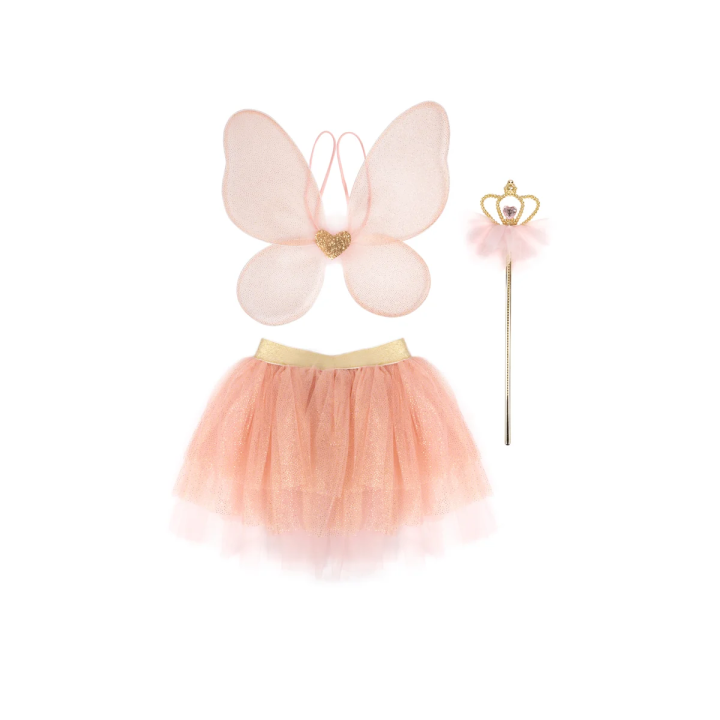 Set Falda, Alas y Varita Royal Fairy Princess Rosa 4-6 Años