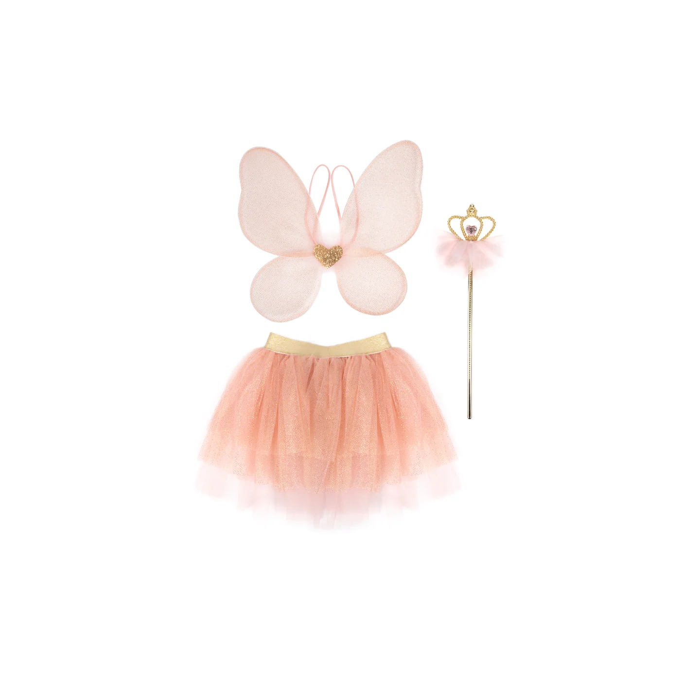 Set Falda, Alas y Varita Royal Fairy Princess Rosa 4-6 Años