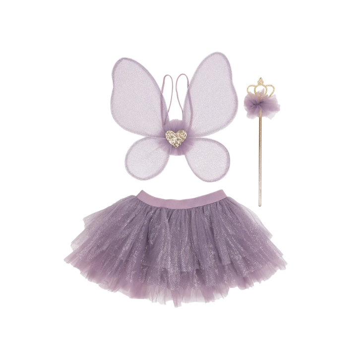 Set Falda, Alas y Varita Royal Fairy Princess Lila 4-6 Años