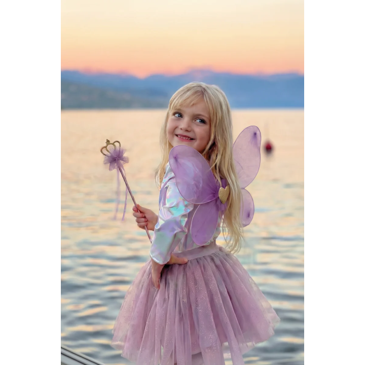 Set Falda, Alas y Varita Royal Fairy Princess Lila 4-6 Años