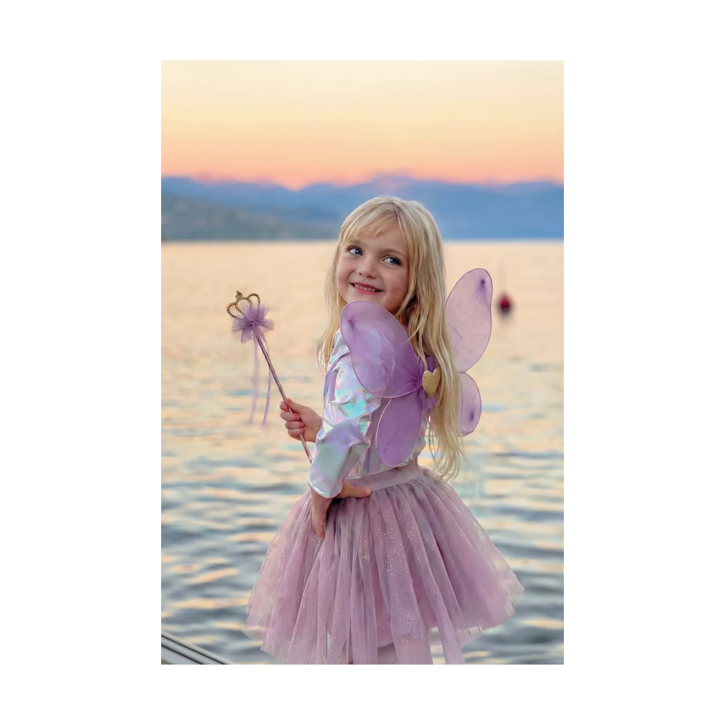 Set Falda, Alas y Varita Royal Fairy Princess Lila 4-6 Años