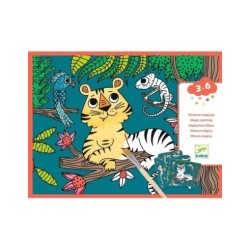 Pintura mágica para revelar En la jungla